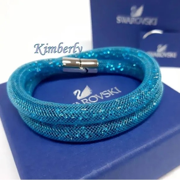 Swarovski Crystal Stardust Blue Double Wrap Bracelet/Choker BNWT - Picture 9 of 14